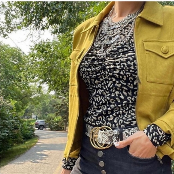 Cabi Top Sweetheart Leopard Print Mesh # 4163 Size M - Picture 2 of 7